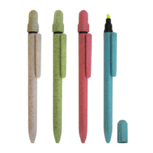 Bolígrafo fibra de trigo con resaltador